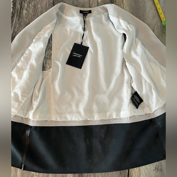 Lamarque Goat Suede / Leather Vest Light Grey with Flower Design Loose Fit - Picture 5 of 16